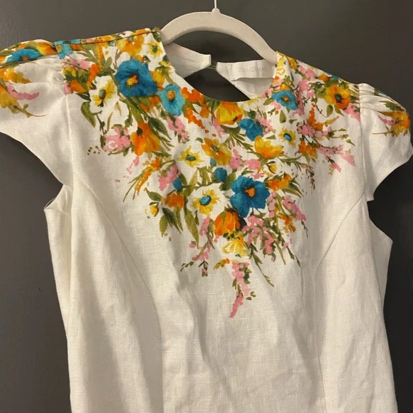 BNWT Zimmermann Estelle Tie Mini Dress Size 1 - Picture 2 of 11